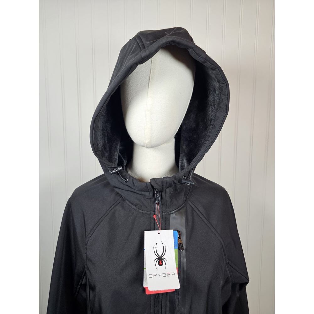 Spyder Softshell Ski Jacket Women's Large NWT Black Pockets - Picture 2 of 13